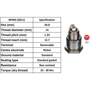 NGK Spark Plug BP4HS/BP4H Plugs [Box 10]
