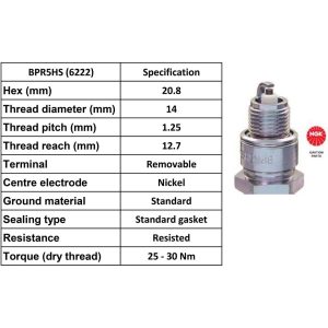 NGK Spark Plug BPR5HS Plugs [Box 10]
