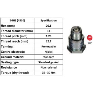 NGK Spark Plug B6HS Plugs [Box 10]