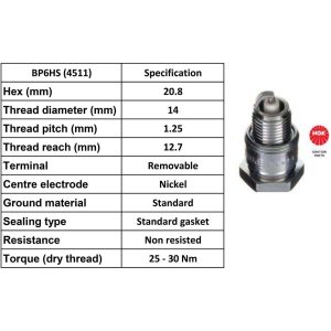 NGK Spark Plug BP6HS Plugs [Box 10]