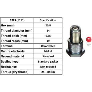 NGK Spark Plug B7ES Plugs [Box 10]