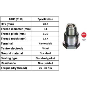 NGK Spark Plug B7HS Plugs [Box 10]