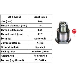 NGK Spark Plug B8HS Plugs [Box 10]