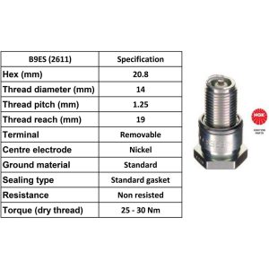 NGK Spark Plug B9ES Plugs [Box 10]