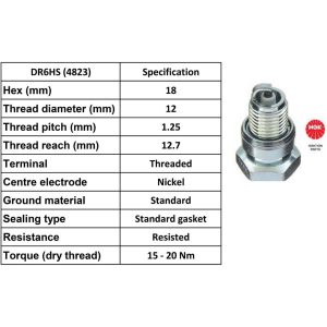 NGK Spark Plug DR6HS Plugs [Box 10]