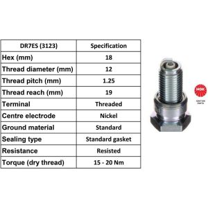 NGK Spark Plug DR7ES Plugs [Box 10]