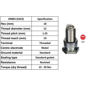 NGK Spark Plug DR8ES Plugs [Box 10]