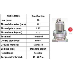 NGK Spark Plug DR8HS Plugs [Box 10]