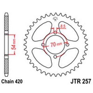 JT Rear Sprockets R/W 257-41T HON S/O
