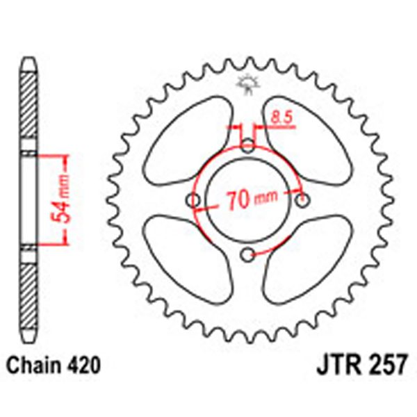 JT Rear Sprockets R/W 257-41T HON S/O