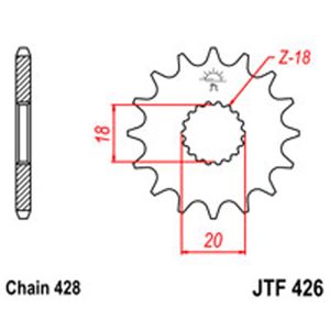 JT Gear Box Sprockets G/B 426-14T SUZ