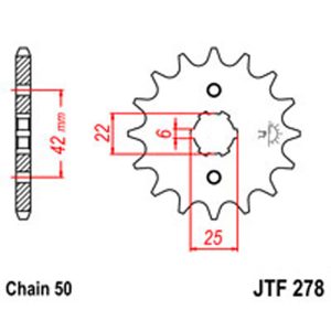 JT Gear Box Sprockets G/B 278-15T HON
