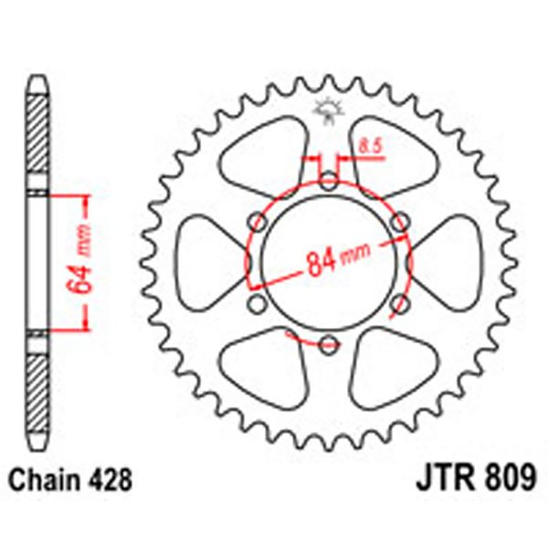 JT Rear Sprockets R/W 809-50T SUZ