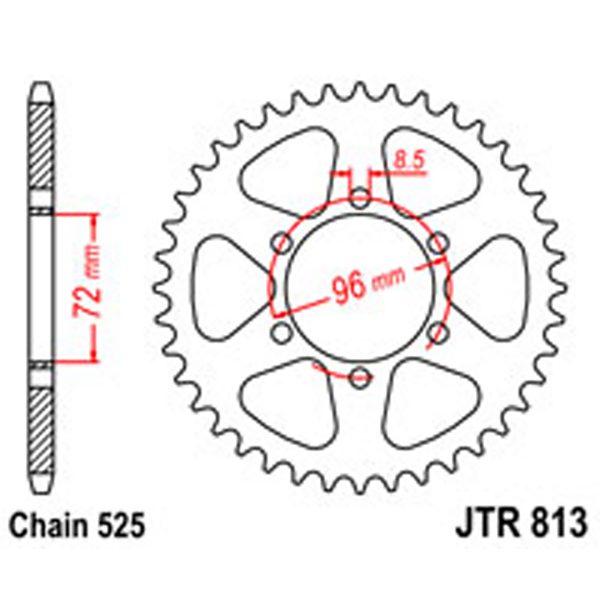 JT Rear Sprockets R/W 813-40T SUZ