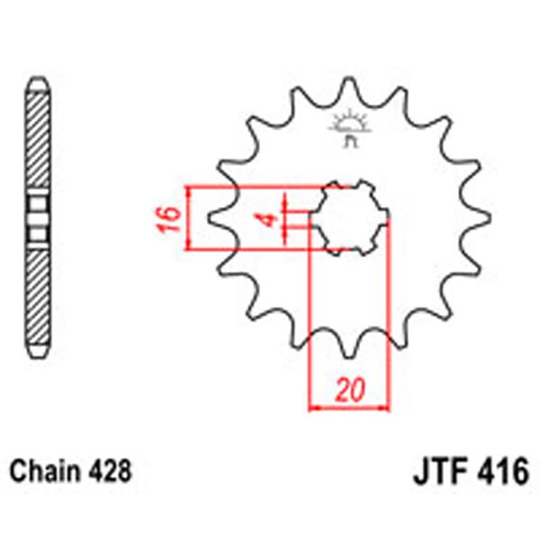 JT Gear Box Sprockets G/B 416-14T SUZ/YAM