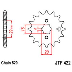 JT Gear Box Sprockets G/B 422-14T SUZ