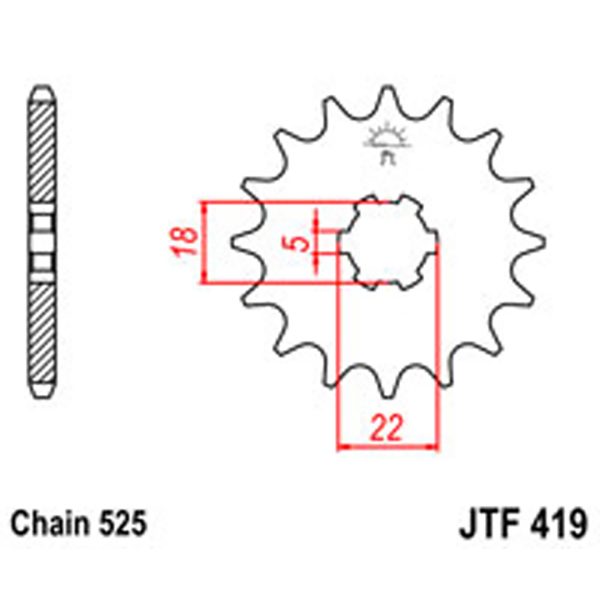 JT Gear Box Sprockets G/B 419-14T SUZ