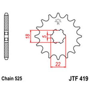 JT Gear Box Sprockets G/B 419-15T SUZ