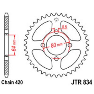JT Rear Sprockets R/W 834-39 YAM