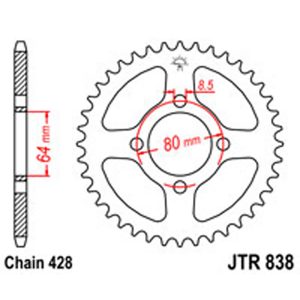 JT Rear Sprockets R/W 838-36T YAM