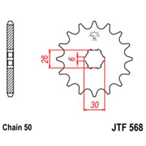 JT Gear Box Sprockets G/B 568-16T YAM