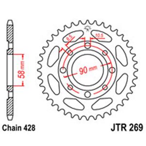 JT Rear Sprockets R/W 269-39T HON S/O