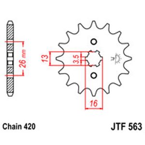 JT Gear Box Sprockets G/B 563/562-12T SUZ/YAM