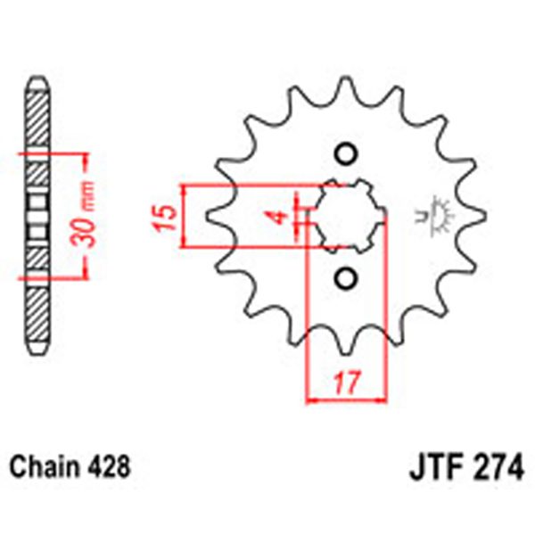 JT Gear Box Sprockets G/B 274-15T HON S/O