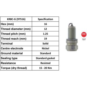 NGK Spark Plug KR8C-G Plugs [Box 10]