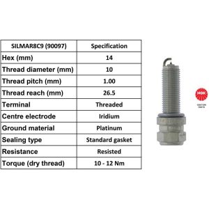 NGK Spark Plug SILMAR8C9 Plugs [Box 4]