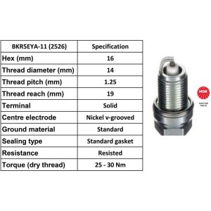 NGK Spark Plug BKR5EYA-11 Plugs [Box 10]