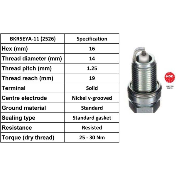 NGK Spark Plug BKR5EYA-11 Plugs [Box 10]