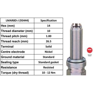 NGK Spark Plug LMAR8D-JPlugs [Box 10]