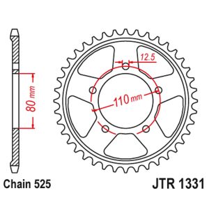 JT Rear Sprockets R/W 1331-42 ZBK