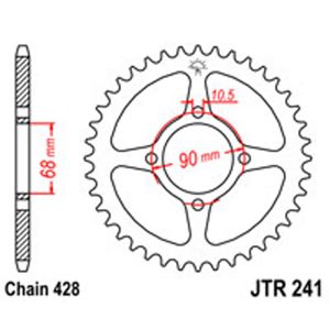 JT Rear Sprockets R/W 242-53T HON