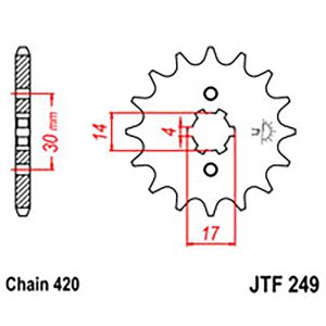 JT Gear Box Sprockets G/B 249/504 14T KAW