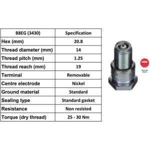 NGK Spark Plug B8EG Plugs [Box 4]
