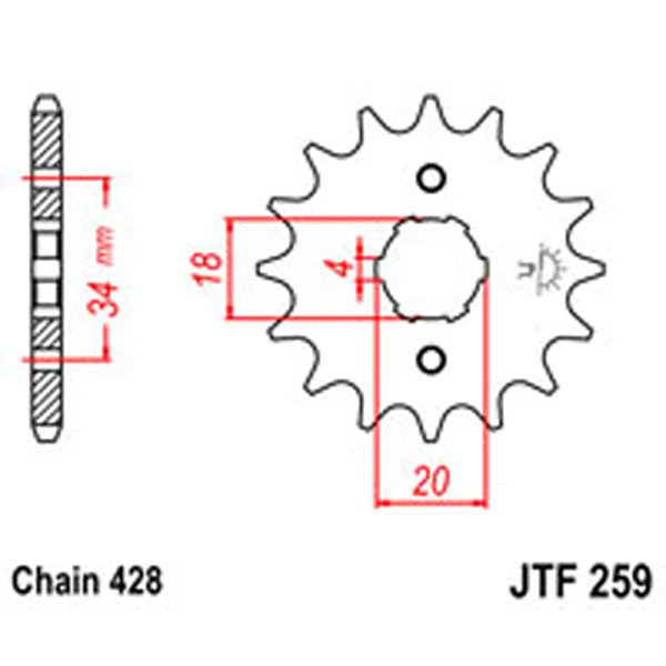 JT Gear Box Sprockets G/B 259-15T HON