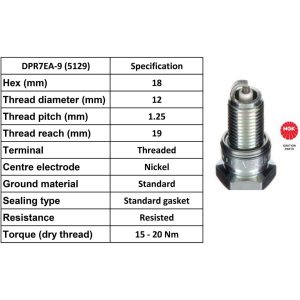 NGK Spark Plug DPR7EA-9 Plugs [Box 10]