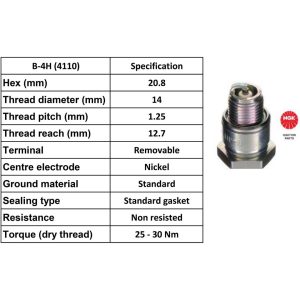 NGK Spark Plug B-4H Plugs [Box 10]