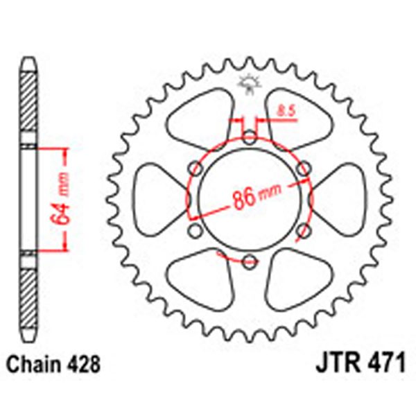 JT Rear Sprockets R/W 471-50T KAW