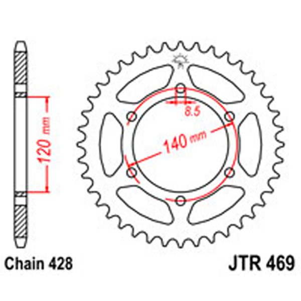 JT Rear Sprockets R/W 469-44T KAW [468]