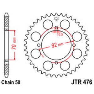 JT Rear Sprockets R/W 476-41T KAW S/O