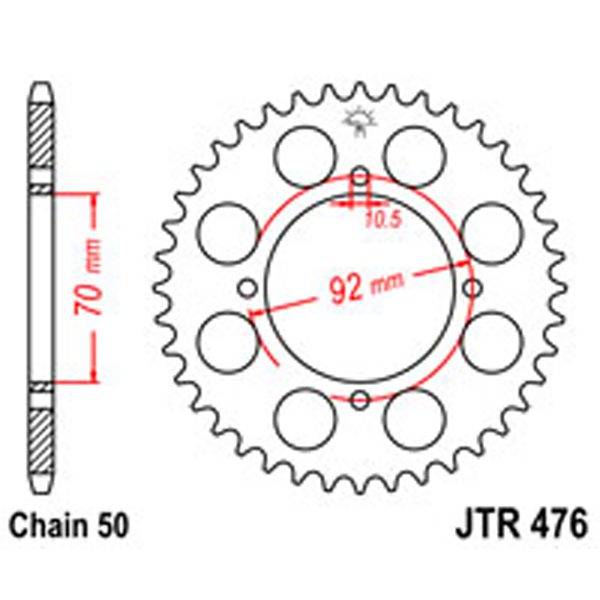 JT Rear Sprockets R/W 476-41T KAW S/O