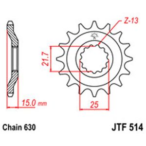 JT Gear Box Sprockets G/B 514-15T KAW [528]