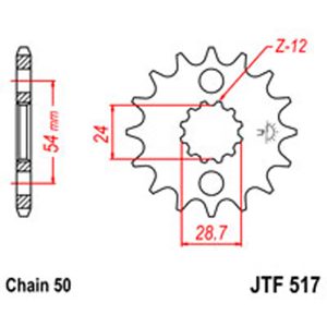 JT Gear Box Sprockets G/B 517-17T KAW [526]
