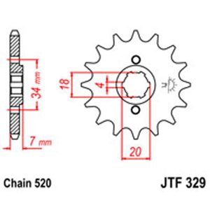 JT Gear Box Sprockets G/B 329-13T HON S/O