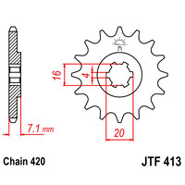 JT Gear Box Sprockets G/B 413-12T SUZ