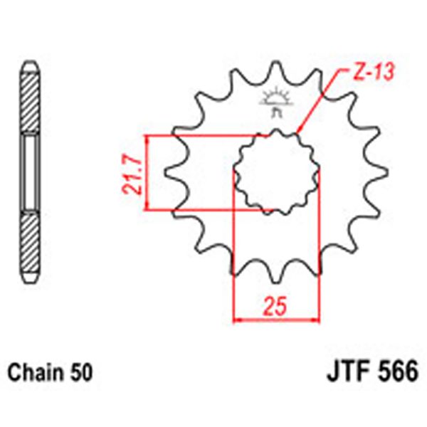 JT Gear Box Sprockets G/B 566-14T SUZ
