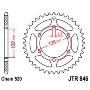JT Rear Sprockets R/W 846-39T YAM [859]